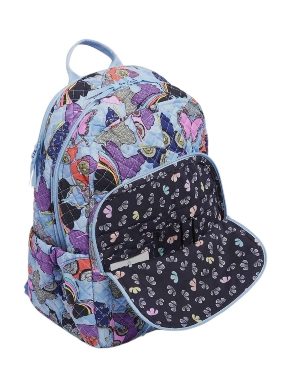 Vera Bradley Quilted "Butterfly By" Print Campus Backpack - Picture 6 of 7